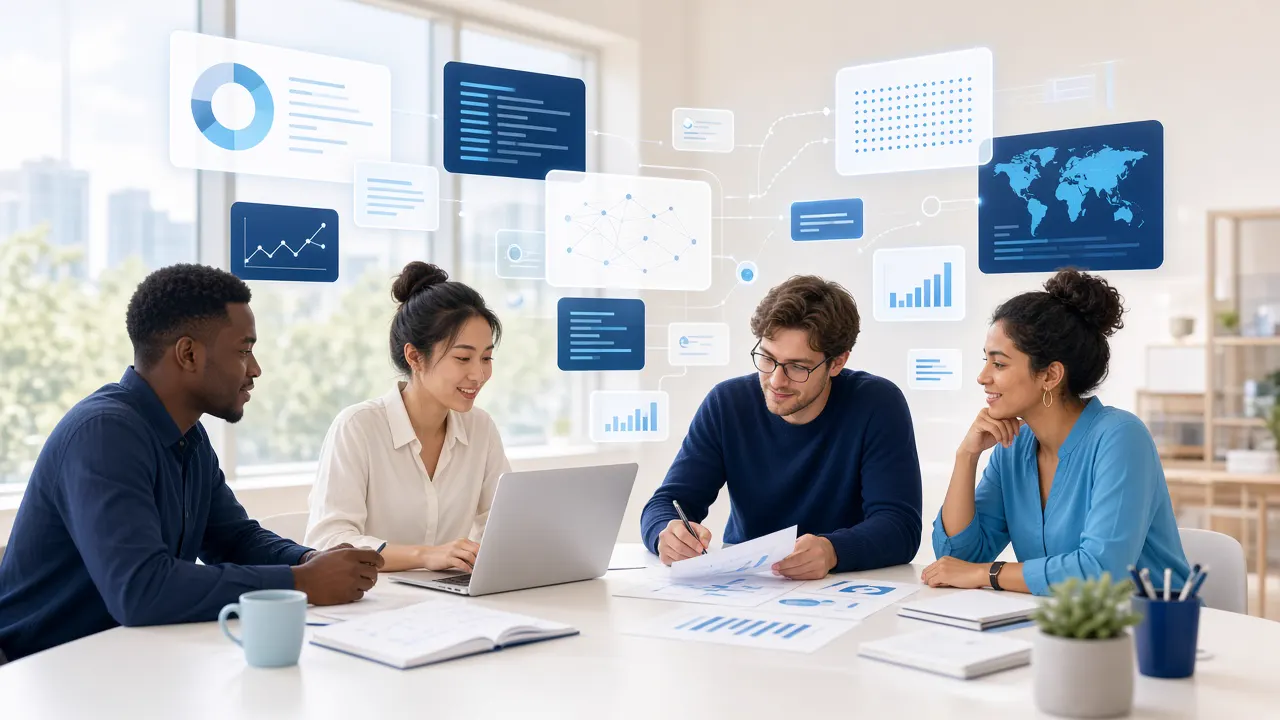 Professionnels collaborant autour d’outils d’intelligence artificielle